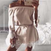 Μοντέρνο γυναικείο σύνολο με  λεπτή δαντέλα σε  ροζ  χρώμα