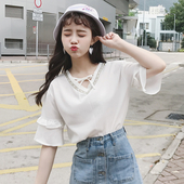 Μεγάλη γυναίκες καθημερινά shirt με V-neck σε δύο διαφορετικά χρώματα