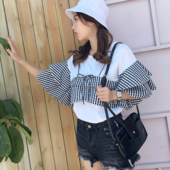 μπλούζα Φρέσκα κυρία σε δύο μέρη σε τρία διαφορετικά χρώματα