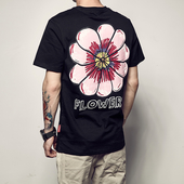 shirt των ανδρών βαμβάκι με ένα όμορφο απλικέ (λουλούδι) στο πίσω μέρος