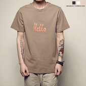 Οι άνδρες ριγέ T-shirt «Hello» σε τρία διαφορετικά χρώματα