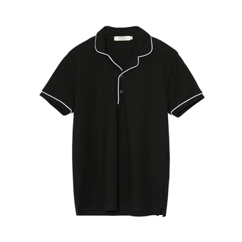 Αντρικά αθλητισμό κομψή μπλούζα με γιακά σε μαύρο και άσπρο