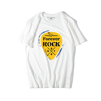 Δίχρωμη μπλούζα με κοντά μανίκια και την επιγραφή «Forever Rock»