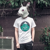 περιστασιακό πουκάμισο ανδρών με απλικέ ποδηλάτη