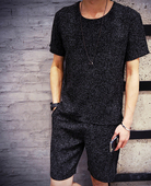 Ανδρικό περιστασιακό σετ 2 τεμαχίων - μπλουζάκι και σορτς - διαφορετικά μοντέλα