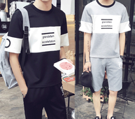 Αθλητική-κομψή ανδρική φόρμα 2 τεμαχίων - T-shirt και σορτς