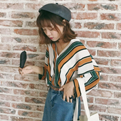 Дамска шармантна блуза с дълъг ръкав и V-образно деколте