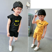 Παιδικό σετ -  αμάνικο και σορτς με εφαρμογή χαμόγελου