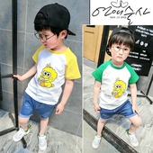 Μπλούζα με κοντό μανίκι σε δύο χρώματα 