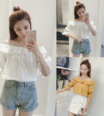 Дамска ежедневна блузка с паднало рамо