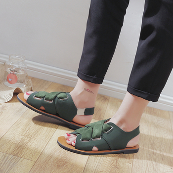 Дамски ежедневни сандали с много интересни ластични връзки в ретро стил