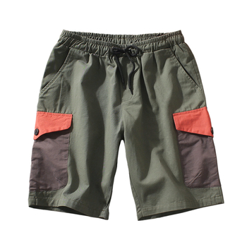 Ежедневни памучни мъжки къси панталони - модел с цветни джобове