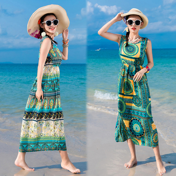 Дамски бохемски летни рокли в два флорални топ модела