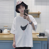 Мъжка широка ежедневна тениска с къс 3/4 ръкав