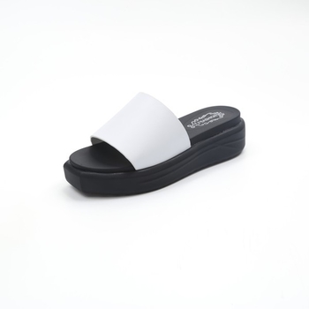 Дамски ежедневни чехли с дебела подметка в бял и черен цвят