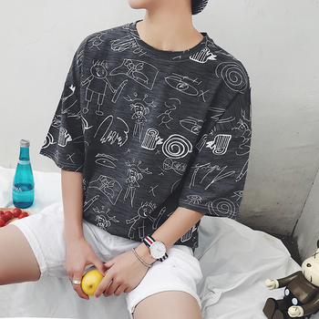 Актуален модел мъжка памучна тениска с шарки