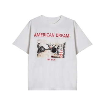 Ефектна дамска тениска със щампа и надпис \'American Dream\'