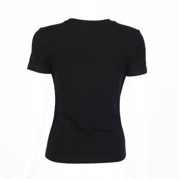 Ежедневна дамска блуза с надпис в черен цвят