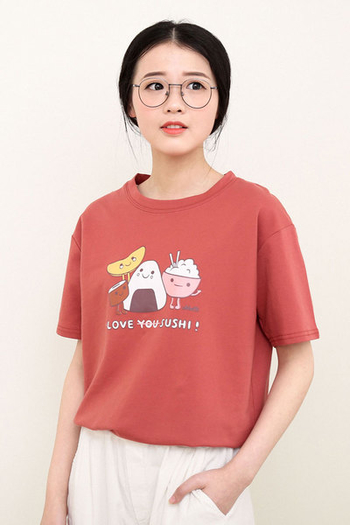 Ежедневна дамска тениска с къс ръкав със забавна щампа