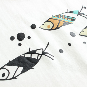 Κομψή καθημερινή πουκάμισο με 3/4 μανίκι με ανάγλυφα ψάρια