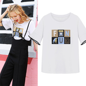 Κυρίες καθημερινή T-shirt σε λευκό και φαρδιά μανίκια 3/4