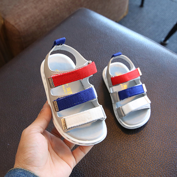 Стилни ежедневни сандалки за момченца с шарени лепки - 3 цвята