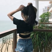 Καθημερινά ενδιαφέρουσες κυρίες μπλούζα με γυμνά κίνητρα πίσω