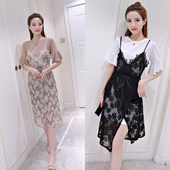 Η τρέχουσα άνοιξη και το καλοκαίρι το μοντέλο δαντέλα φόρεμα από 2 μέρη