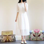 Η πραγματική κυρίες δαντέλα μακρύ φόρεμα με 3/4 μανίκι