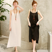 Απλή ευθεία αμάνικο φόρεμα σε μαύρο και άσπρο