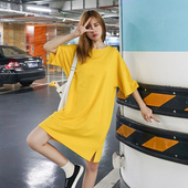 Μεγάλη κυρίες μακρύ και ευρύ πουκάμισο με κοντά μανίκια - τύπος χιτώνα