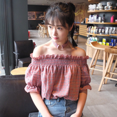 Υπερβολικό κυρίες μπλούζα με γυμνά ώμους και το λαιμό προαιρετικό εξάρτημα