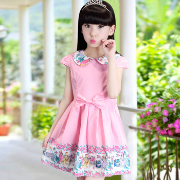 Παιδικό φόρεμα για κορίτσια σε μπλε, λευκό,και ροζ χρώμα 