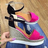 Μεγάλη πολύχρωμο κυρίες σανδάλια υψηλής πλατφόρμα - 8 χρώματα