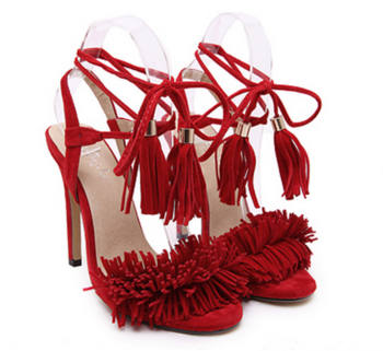 Много красиви и нежни дамски сандали с римски връзки за завързване около глезена - 4 цвята