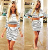 Καθημερινά κυρίες ριγέ σύνολο των δύο μερών