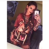 Τύπος μπλούζα πουκάμισο Πολύ ενδιαφέρουσα κυρία με τα πολύχρωμα εκτύπωσης - 5 χρώματα