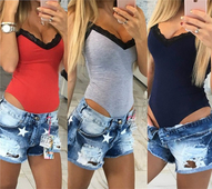 Стилно дамско боди с тънки презрамки - 3 цвята