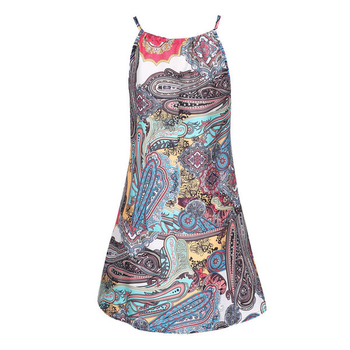 Страхотна дамска къса рокличка с флорални шарки - подходяща и за плаж