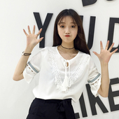 Φρέσκα κυρίες μπλούζα με 3/4 μανίκια ευρύ μοντέλο στα λευκά