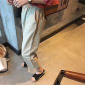 Παντελόνια γυναικεία, κατάλληλο για καθημερινή χρήση - ελαστική, ροζ και μπεζ χρώμα