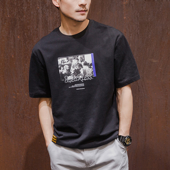 Мъжка тениска с къс ръкав и щампа в 4 различни цвята