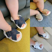 Γλυκό Παιδικά σανδάλια αγόρια σταυρό ιμάντες σε μπλε, λευκό και μπεζ