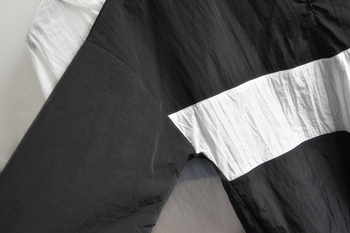Лятна мъжка блуза с 3/4 ръкав и качулка, в бял и черен цвят
