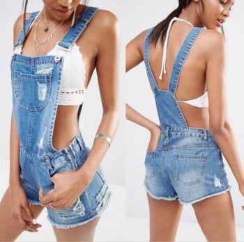 denim jumpsuit Πολλές κομψό γυναικών