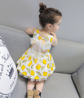 Φροντίδα Παιδιών Φρέσκα φόρεμα για κορίτσια με την πλάτη κορδέλα διακοσμημένη με φρούτα