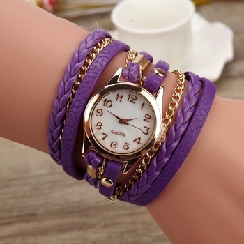 Много интересен и стилен дамски часовник тип гривна - 8 цвята
