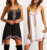 Ενδιαφέρουσες κυρίες φόρεμα με πολύχρωμα λουλούδια - κατάλληλο για κάθε περίσταση