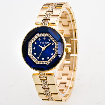 Уникален и много красив дамски часовник с лъскави камъчета по верижката - 5 модела
