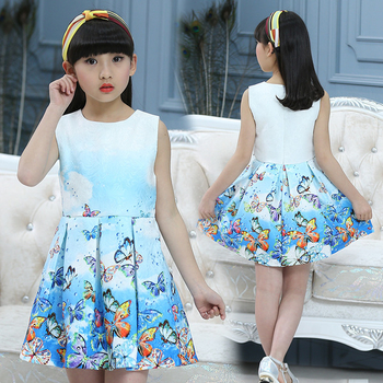 Παιδικό καλοκαιρινό φόρεμα με πεταλούδες για τα κορίτσια σε δύο μοντέλα